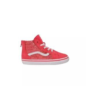 Vans Sk8-Hi Zip Toddler Shoes Pink Glitter Size 7